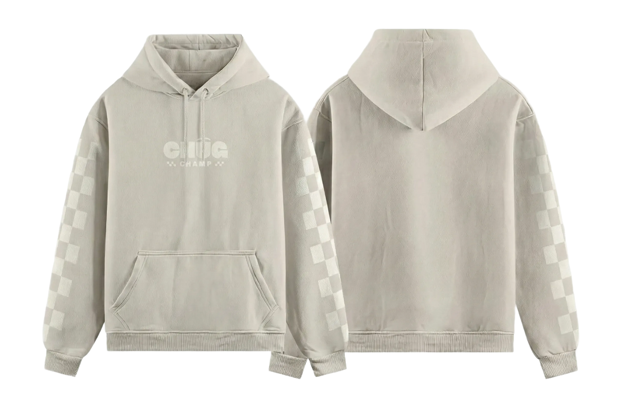Campus Grid Hoodie – Cream – CHUG CHAMP